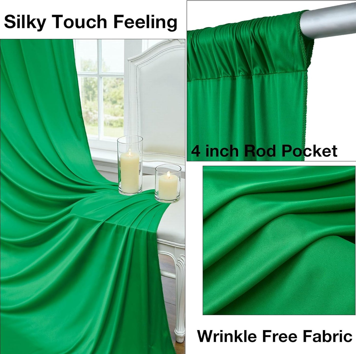 10ftx10ft Black Backdrop Curtains for Weddings Parties, Wrinkle Free 2 Panels Silky Polyester Photo Backdrop Drapes Back Drop Cloth Drapery for Birthday Mother'sDay Photography Background