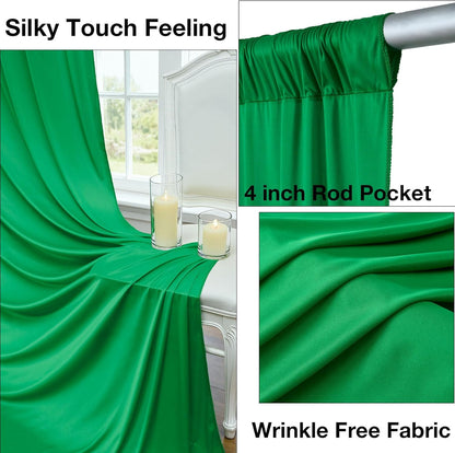 10ftx10ft Black Backdrop Curtains for Weddings Parties, Wrinkle Free 2 Panels Silky Polyester Photo Backdrop Drapes Back Drop Cloth Drapery for Birthday Mother'sDay Photography Background