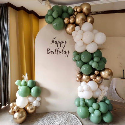 Sage Green and Dusty Pink Balloons, Retro Pink Muted Green White Gold Baby in Bloom Balloons for Girls Women Floral Fairy Wildflower Camping Birthday Woodland Baby Shower Garden Tea Party Decorations
