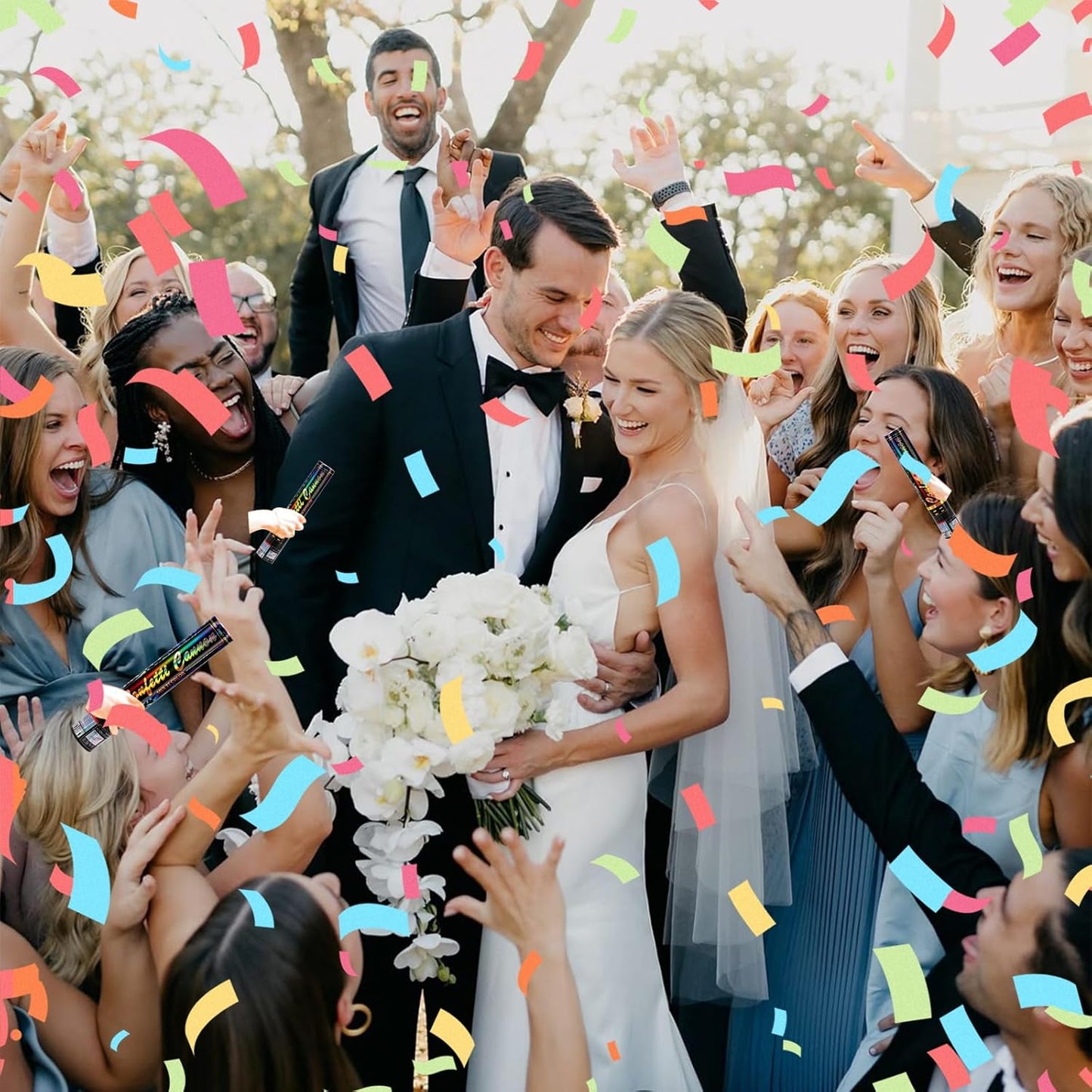 Confetti Poppers Orange Confetti Cannon 12 Pack Party Poppers Biodegradable12 inch Wedding Party Confetti Bulk Streamer Confetti Cannon Launches up to15-25ft for Christmas Birthday Graduation New Year