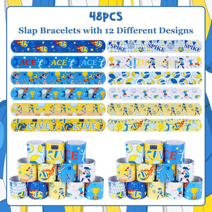 Serencatcher 48pcs Slap Bracelets Party Favors for Birthday Baby Shower Party Supplies Gifts
