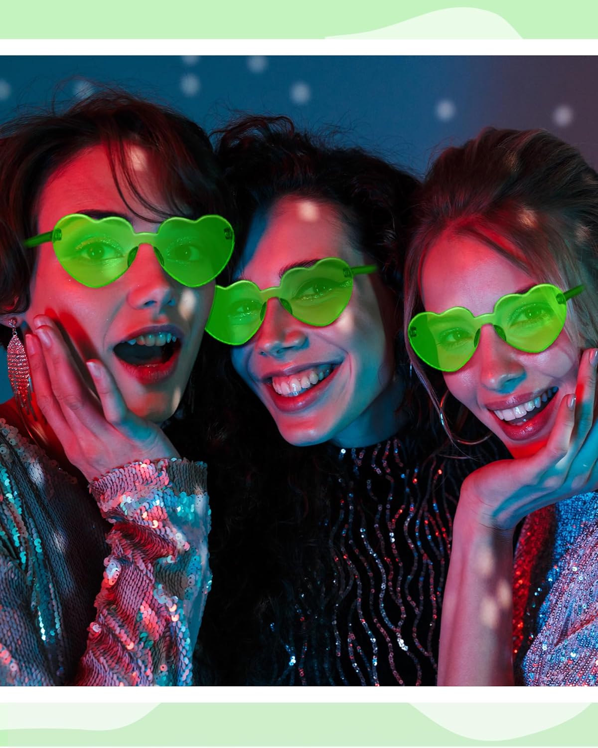 Frienda 20 Pairs Heart Shaped Sunglasses Rimless Candy Color Glasses for Women Men Party Favor