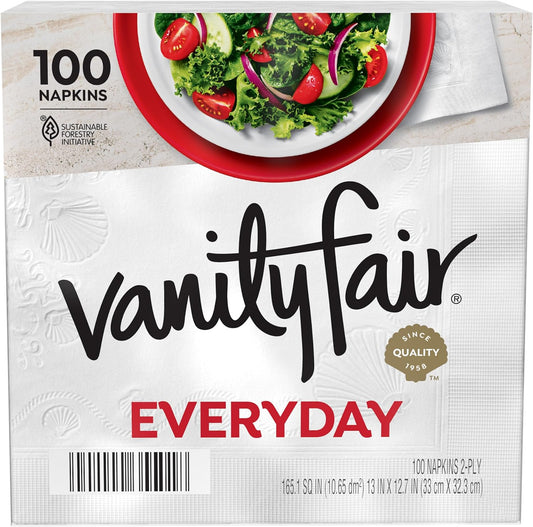 Vanity Fair Everyday Paper Napkins, 200 Count, Disposable Napkins Made Soft And Smooth For Everyday Meals