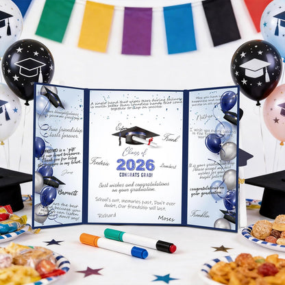 kockuu 2026 Graduation Guest Book Signature Board, Pink Class of 2026 Graduation Sign in Book to Sign Decor for Grad Party High School College Grad Gifts