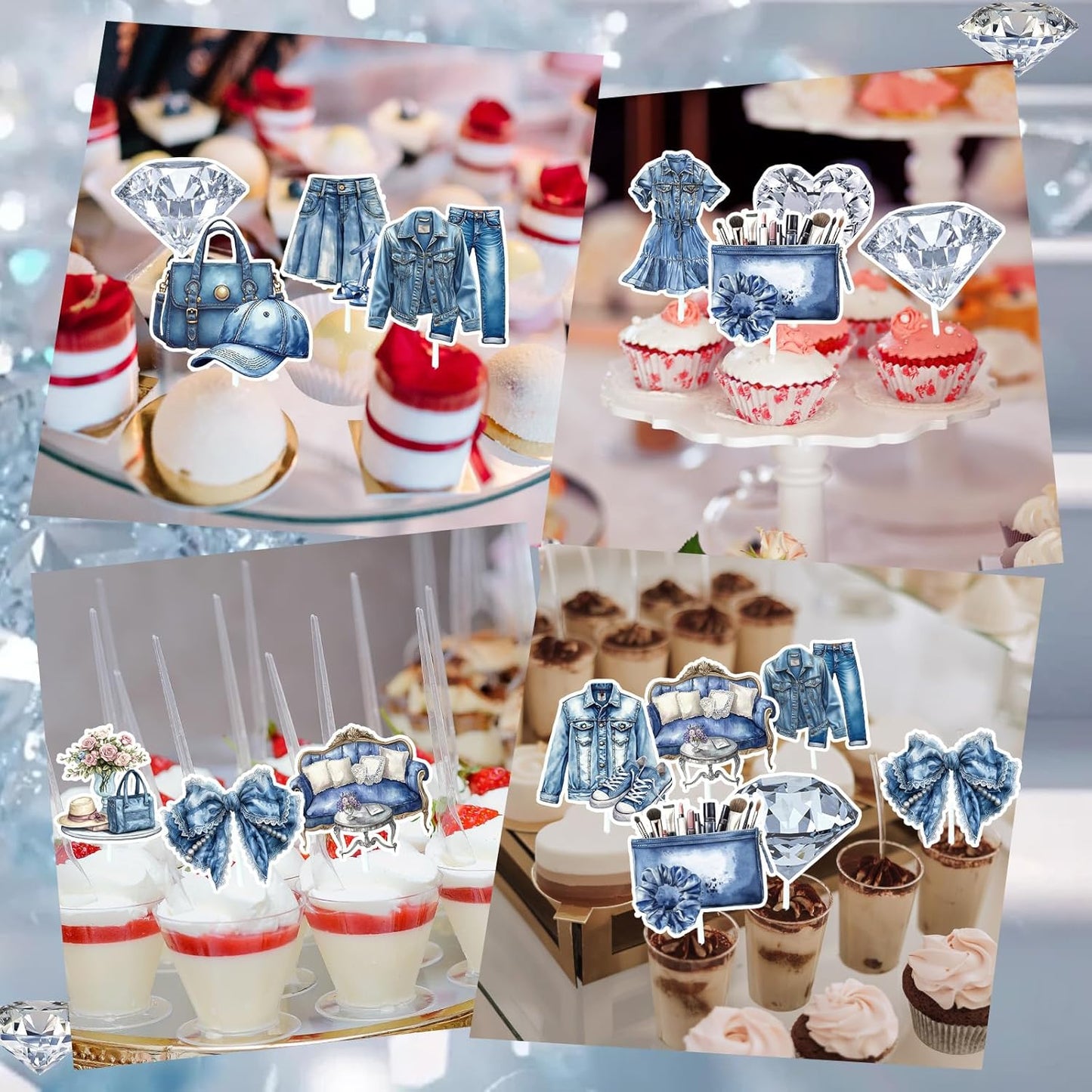 Wildflower Birthday Party Decorations, 36PCS Flower Floral Cupcake Toppers Decoration, Baby in Bloom Baby Shower Cupcake Picks Decor Party Supplies for Gilrs Women