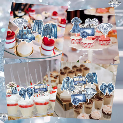 Wildflower Birthday Party Decorations, 36PCS Flower Floral Cupcake Toppers Decoration, Baby in Bloom Baby Shower Cupcake Picks Decor Party Supplies for Gilrs Women
