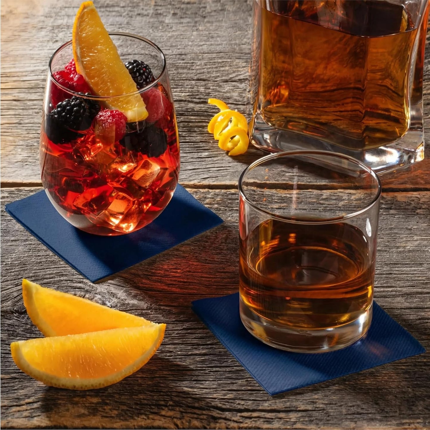 AH AMERICAN HOMESTEAD Cocktail Napkins-Disposable Beverage/Bar Napkins-White Linen-Like Square Napkins-Eco-Friendly & Compostable-Everyday Use, Party or Wedding 4.75inch x 4.75inch (100 Count, White)