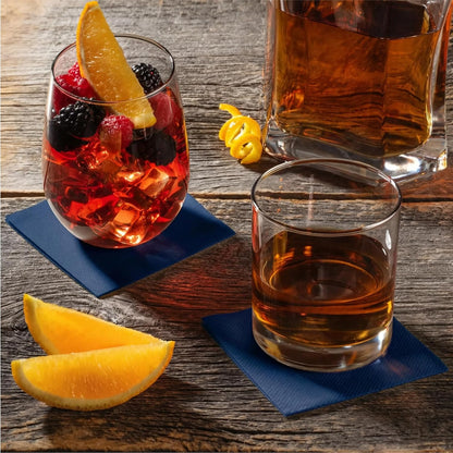 AH AMERICAN HOMESTEAD Cocktail Napkins-Disposable Beverage/Bar Napkins-White Linen-Like Square Napkins-Eco-Friendly & Compostable-Everyday Use, Party or Wedding 4.75inch x 4.75inch (100 Count, White)