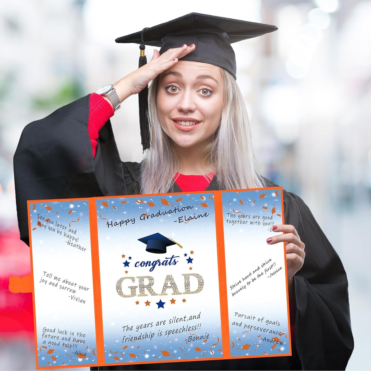 Vlipoeasn 2026 Graduation Guest Book Alternative, Black Gold Class of 2026 Graduation Party Decorations, Graduation Signature Book for 2026 College High School, Unique Graduation Gifts for Friends