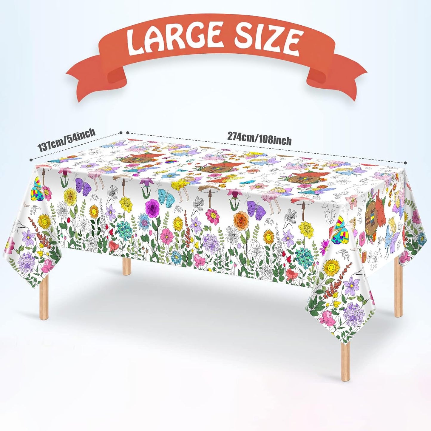 Giant Construction Party Coloring Tablecloth for Kids - Huge Construction Theme Table Cover Large Dump Truck Vehicle Painting Poster for Children Birthday Party Supplies 54x108 Inch