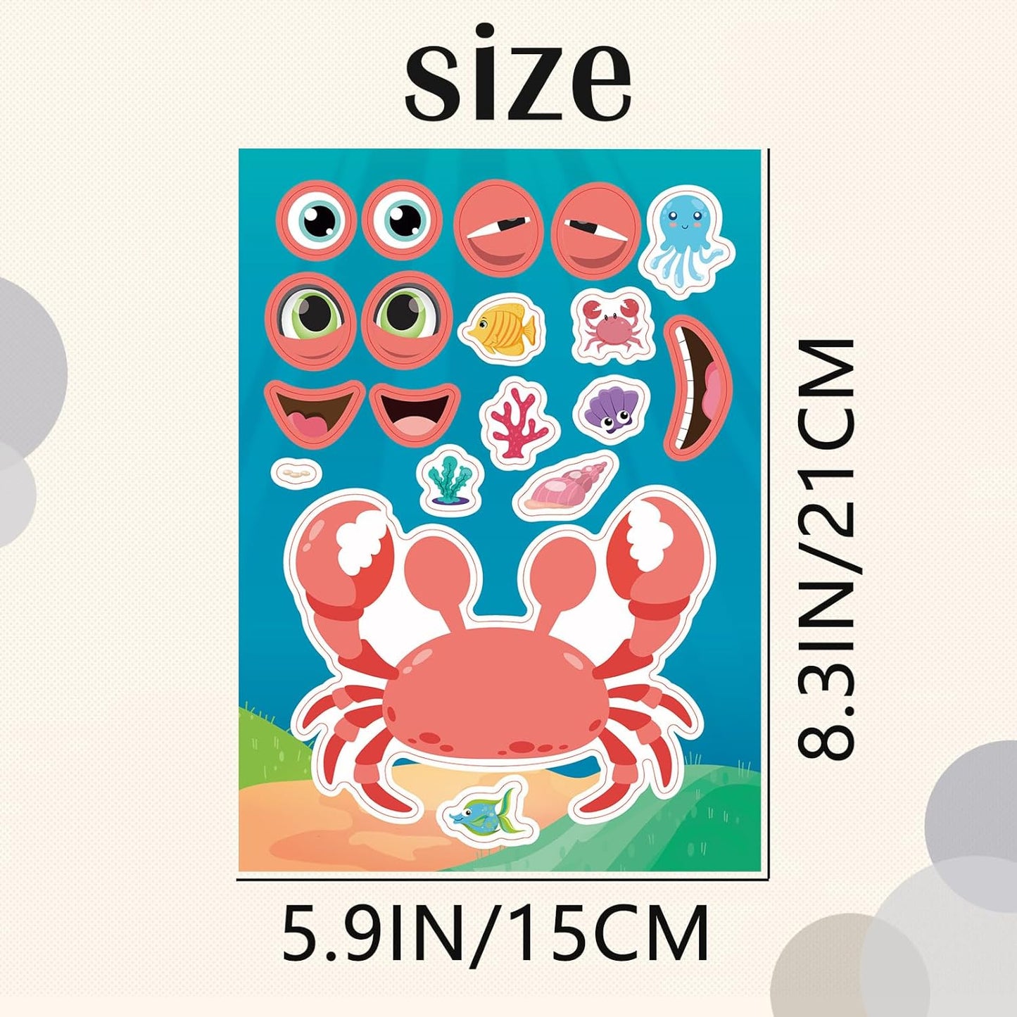 24 Sheets Cupcake Make a Face Sticker Sheets for Kids Todders Activities, Make Your Own Stickers for Kids Birthday Party Favor Supplies Craft
