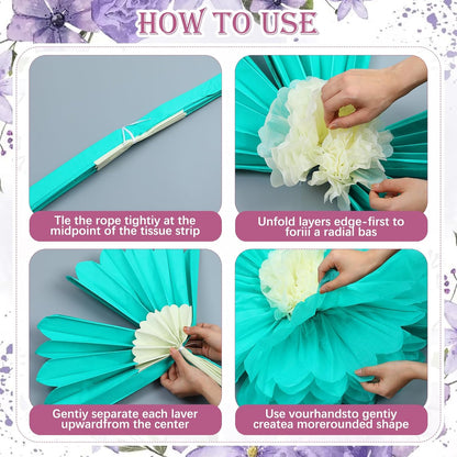 Chunful 5 Pcs 30'' 24'' Gaint Pastel Tissue Paper Flowers Decoration Large Hanging Tissue Paper Pom Poms Decor for Pastel Birthday Bachelorette Wedding Baby Shower Bridal Shower Easter Party Decor