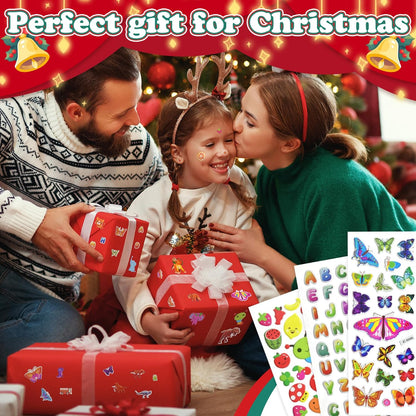 3D Stickers for Kids & Toddlers 24 Sheets 550+ Puffy Stickers Variety Pack with Animals, Numbers, Fruits, Fish, Dinosaurs, Cars & More for Scrapbooking, Bullet Journals & Crafts