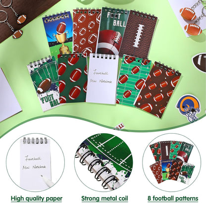 Faccito 32 Pcs Mini Notepads Sports Basketball Baseball Football Soccer Party Supplies Goodie Bag Stuffers Notepads Spiral Mini Notebooks for Reward(Baseball)