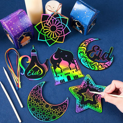 JULMELON 36 PCS Ocean Crafts, Rainbow Scratch Art Under The Sea Party Favors DIY Magic Color Summer Ocean Animals Scratch Cards for Summer Party Favors School Activities