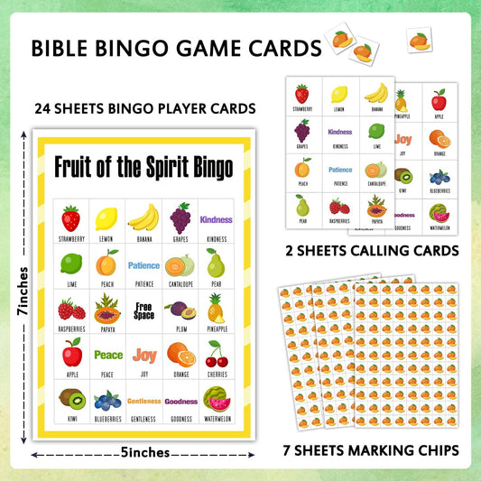 Fruit Bingo Game Cards 24 Players Birthday Bingo Game for Adults Family Vacation, Outdoor Indoor Activities Card Games Gifts for Fruit Food Party Summer Party/05