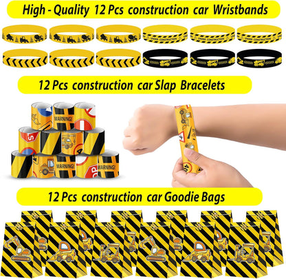 PLOUGVI 232PCS Construction Birthday Party Supplies Decorations Favors, Construction Theme Toys for Goodie Bag Stuffer, Pinata Filler Gifts