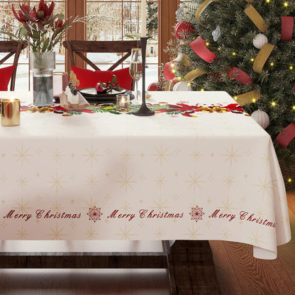 Rectangle Table Cloth,100% Waterproof Tablecloth Oil Proof Spill Proof Vinyl Table Cloth, Wipe Clean Plastic Table Cover for Dining, Camping, Indoor and Outdoor 52" x 70",Leaves