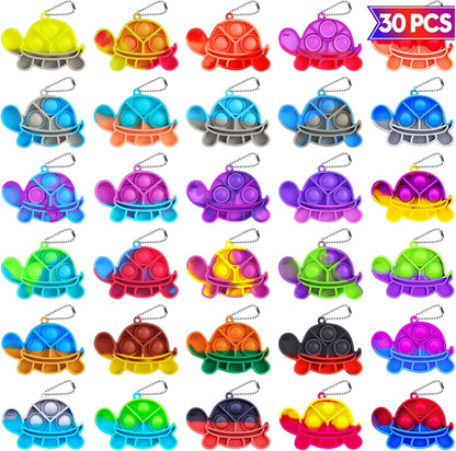 Pop Fidget Toys Bulk Its Party Favors for Kids 4-8 8-12 30 Pack Mini Pop Keychain It Small Fidgets for Classroom Prizes School End of Year Student Gifts from Teacher Birthday Goodie Bag Stuffers