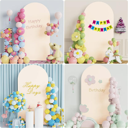 Wokceer 7.2 FT Wedding Arch Backdrop Stand and White Arch Cover, Metal Arch Stand with Arch Stand Cover for Birthday Party Wedding Ceremony Bridal Baby Shower Event Decor