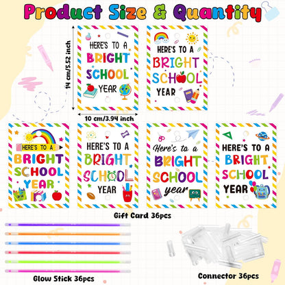 Haooryx Religious Glow Stick Bracelets Bulk - 36 Pack Lamp Bible Verse Glow Stick Bracelet with Gift Card Light up Toy for Kids VBS Sunday School Prizes Church Event Student Reward Birthday Party Gift