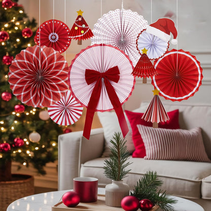 Easy Joy Paper Leaves Decorations for Wall Paper Fans Classroom Decoration Leaves Backdrop Decor Wall Decor,Set of 9