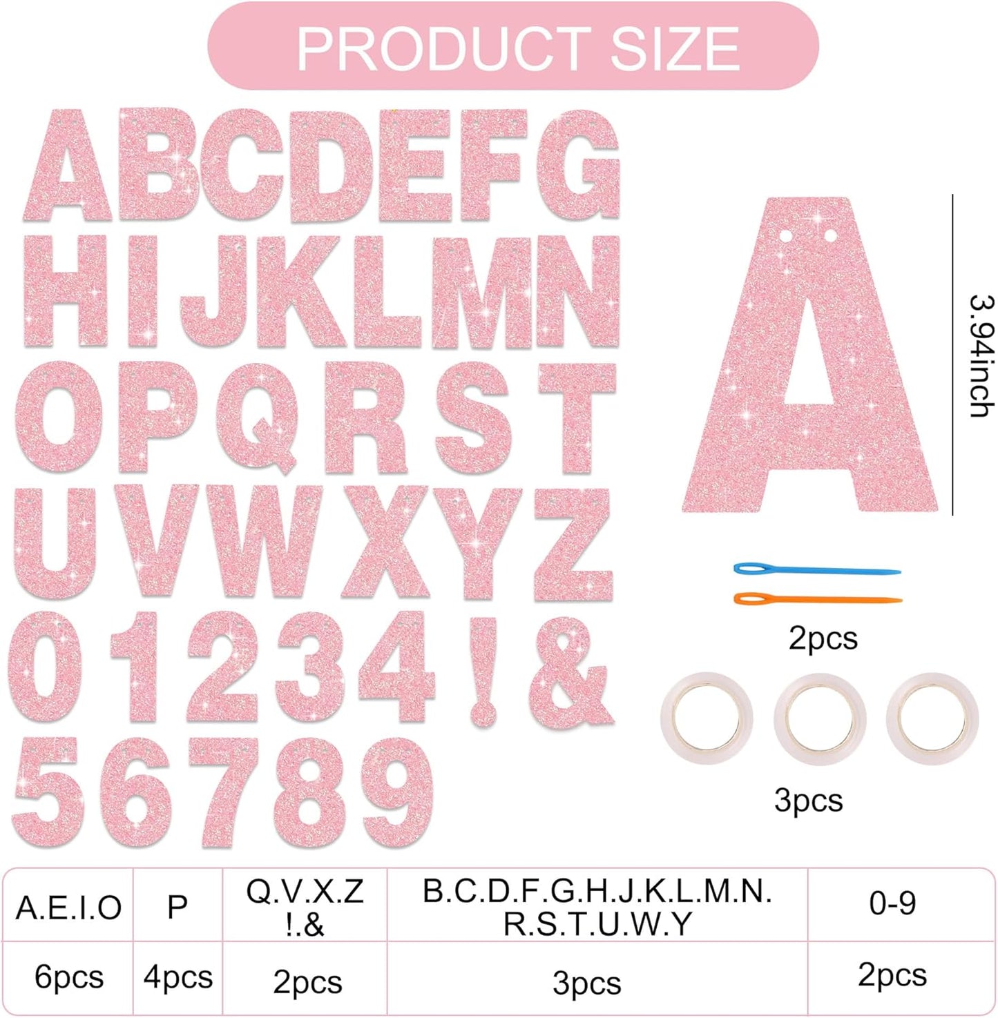 BEISHIDA 116 PCS A-Z DIY Letter Banner Kit Make Your Own Banner Including 111 Letters and Numbers 3 Rope and 2 Threading Device,Customized for Birthday Graduation Wedding Decor Black