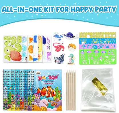 ZMLM 24 Pack Scratch Art Party Favors: Birthday Party Favors for Kids 4-8, Bulk Rainbow Scratch Notebook Paper Pads, Goodie Bags Stuffers Girls Boys Classroom Gifts Crafts Toys
