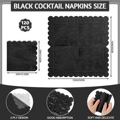 NatNarr 120 Pcs Cocktail Napkins Pink Mothers Day Paper Napkins Light Pink Dessert Beverage Napkin Cute Scalloped Party Napkin for Baby Bridal Shower, Birthday, 5 x 5 Inch