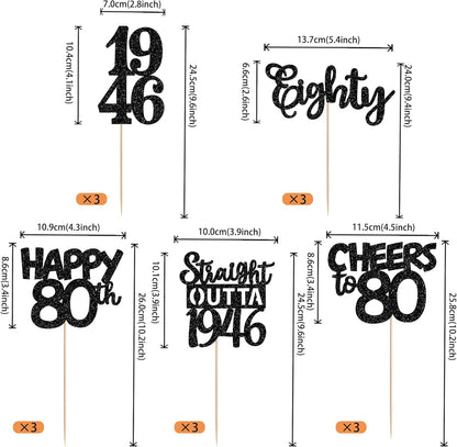 15 PCS 50th Birthday Centerpiece Sticks Fifty Happy 50th Straight Outta 1976 Table Flower Centerpieces Sticks Cheers to 50 Floral Decorations for 50th Birthday Party Centerpieces Supplies Black