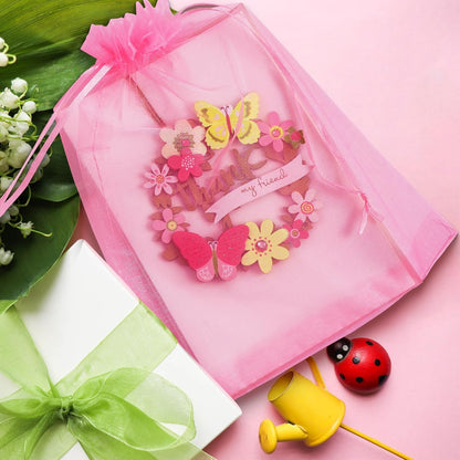 ANZNKU 50PCS Organza Bags 6x9 Large White Gift Bags for Candy Goodie Sachet Jewelry, Mesh Bag Drawstring Sheer Packaging Pouches for Wedding Favors Mother's Day Birthday Party Baby & Bridal Shower