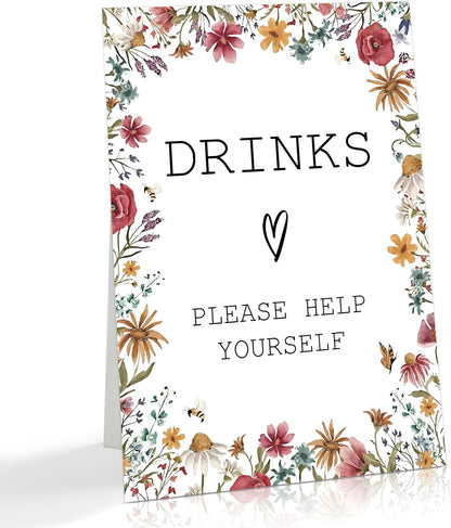 Wild Flower Audio Guest Book Sign, Baby in Bloom Love is in Bloom Decorations, Bridal Shower Baby Shower Wedding Signs for Reception, Floral Party Table Decor, 8 x 11 Inch