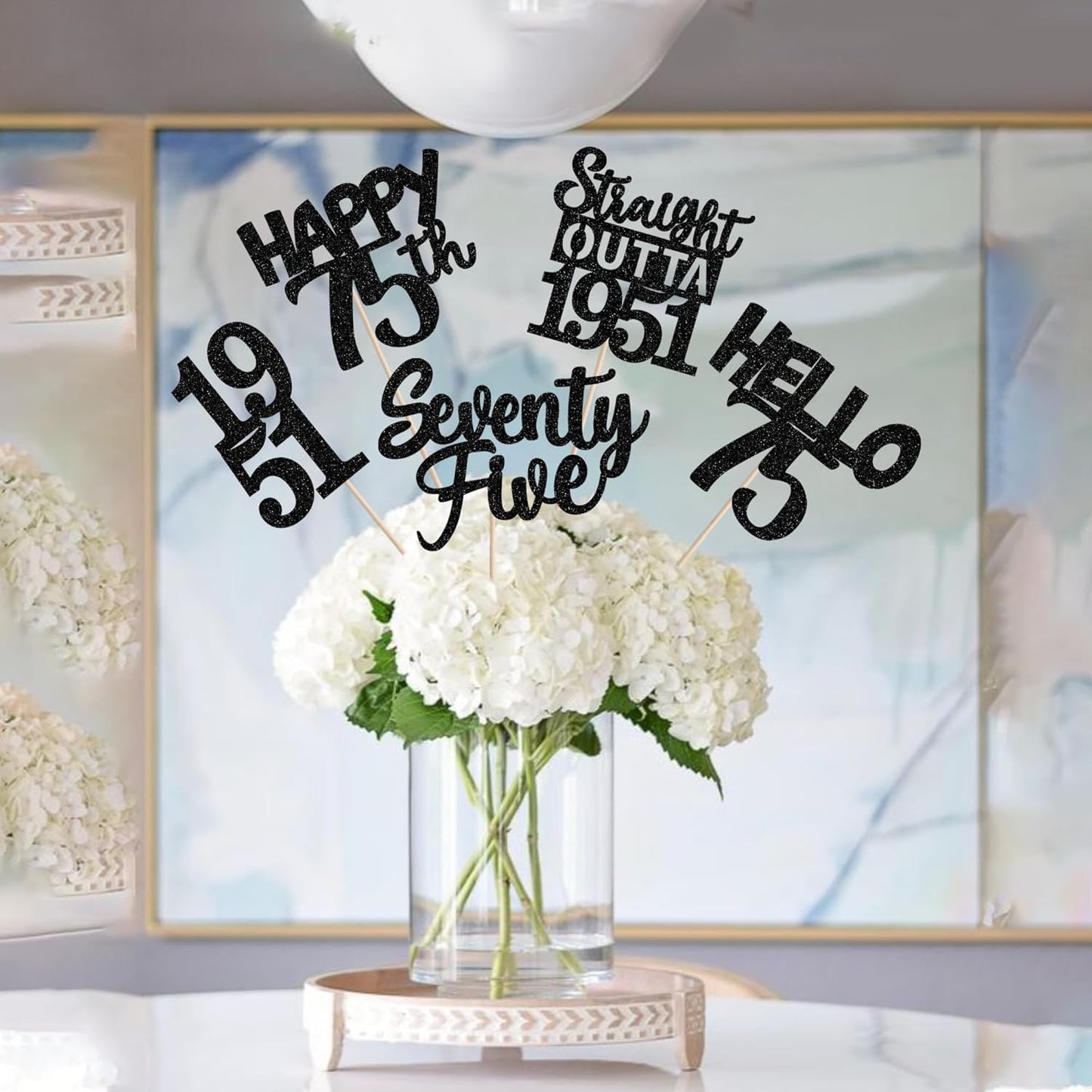 15 PCS 50th Birthday Centerpiece Sticks Fifty Happy 50th Straight Outta 1976 Table Flower Centerpieces Sticks Cheers to 50 Floral Decorations for 50th Birthday Party Centerpieces Supplies Black