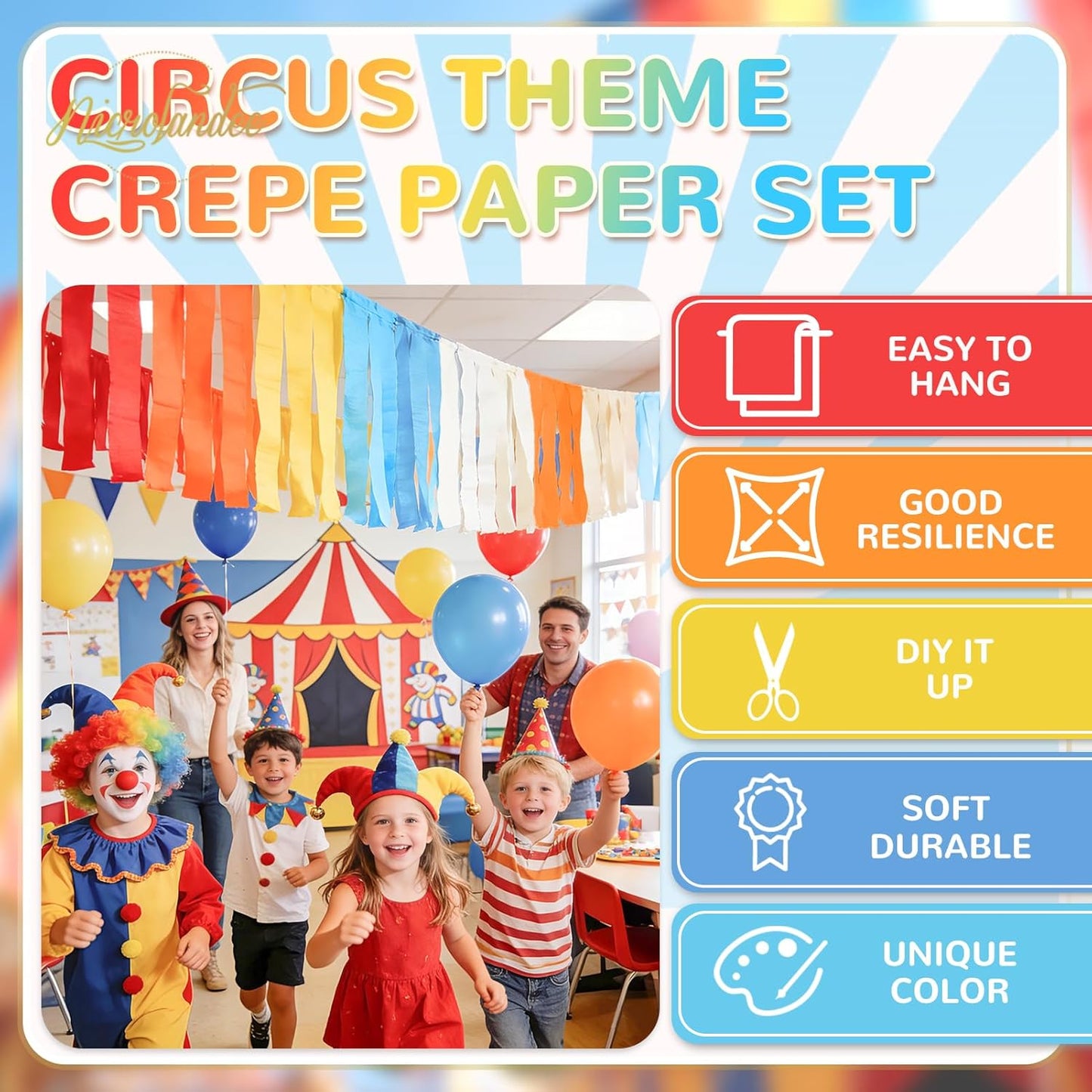 NICROLANDEE 5 Rolls Pastel Crepe Paper Streamers Backdrop Decorations for Easter Decorations, Birthday, Wedding, Garden Party, Bridal Shower, Baby Shower, Spring Home Decor