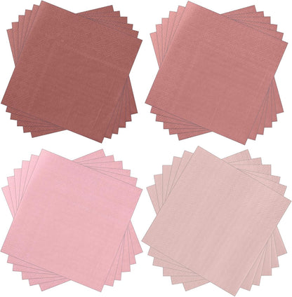 Layhit 100 Pcs Cocktail Napkins Disposable Beverage Napkins Square Paper Dessert Tissue for Wedding Birthday Celebration Party Supplies(Brown Series,5 x 5 Inch)