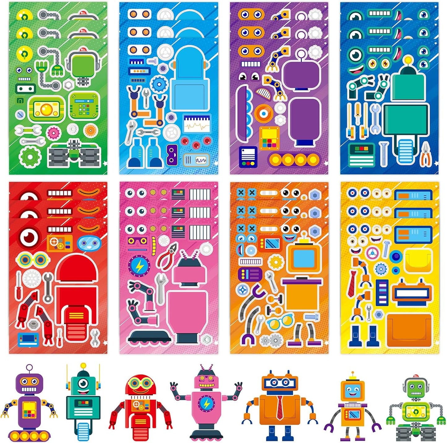 24 Sheets Cupcake Make a Face Sticker Sheets for Kids Todders Activities, Make Your Own Stickers for Kids Birthday Party Favor Supplies Craft