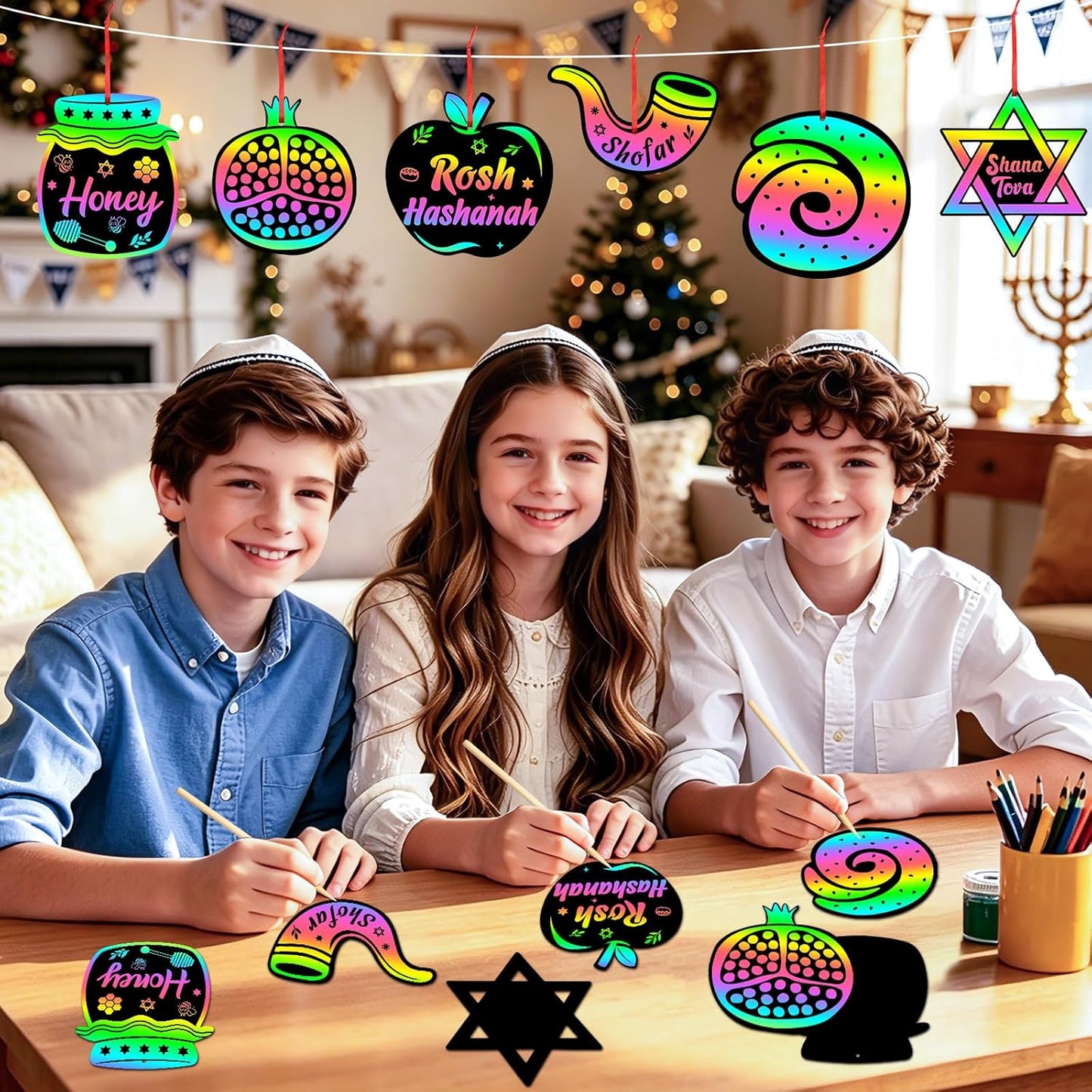 JULMELON 36 PCS Ocean Crafts, Rainbow Scratch Art Under The Sea Party Favors DIY Magic Color Summer Ocean Animals Scratch Cards for Summer Party Favors School Activities