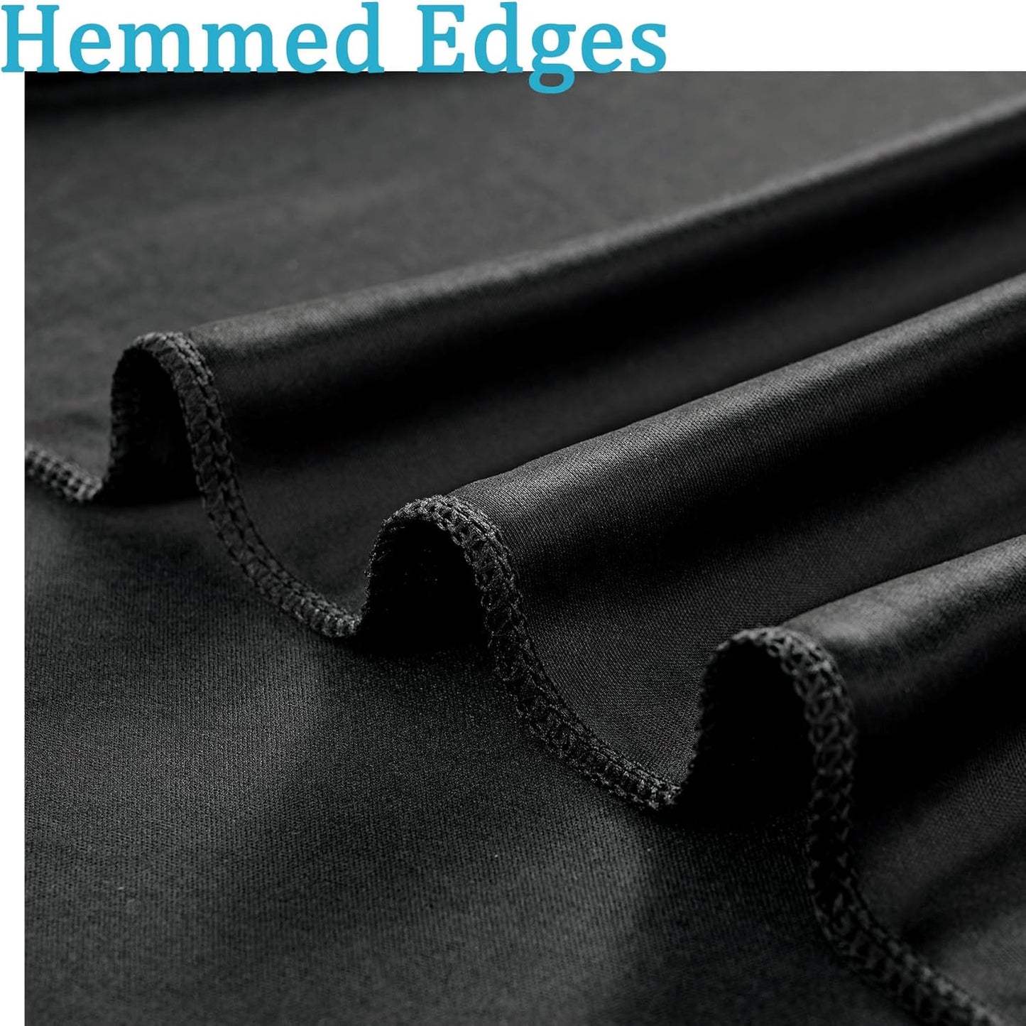 10ftx10ft Black Backdrop Curtains for Weddings Parties, Wrinkle Free 2 Panels Silky Polyester Photo Backdrop Drapes Back Drop Cloth Drapery for Birthday Mother'sDay Photography Background