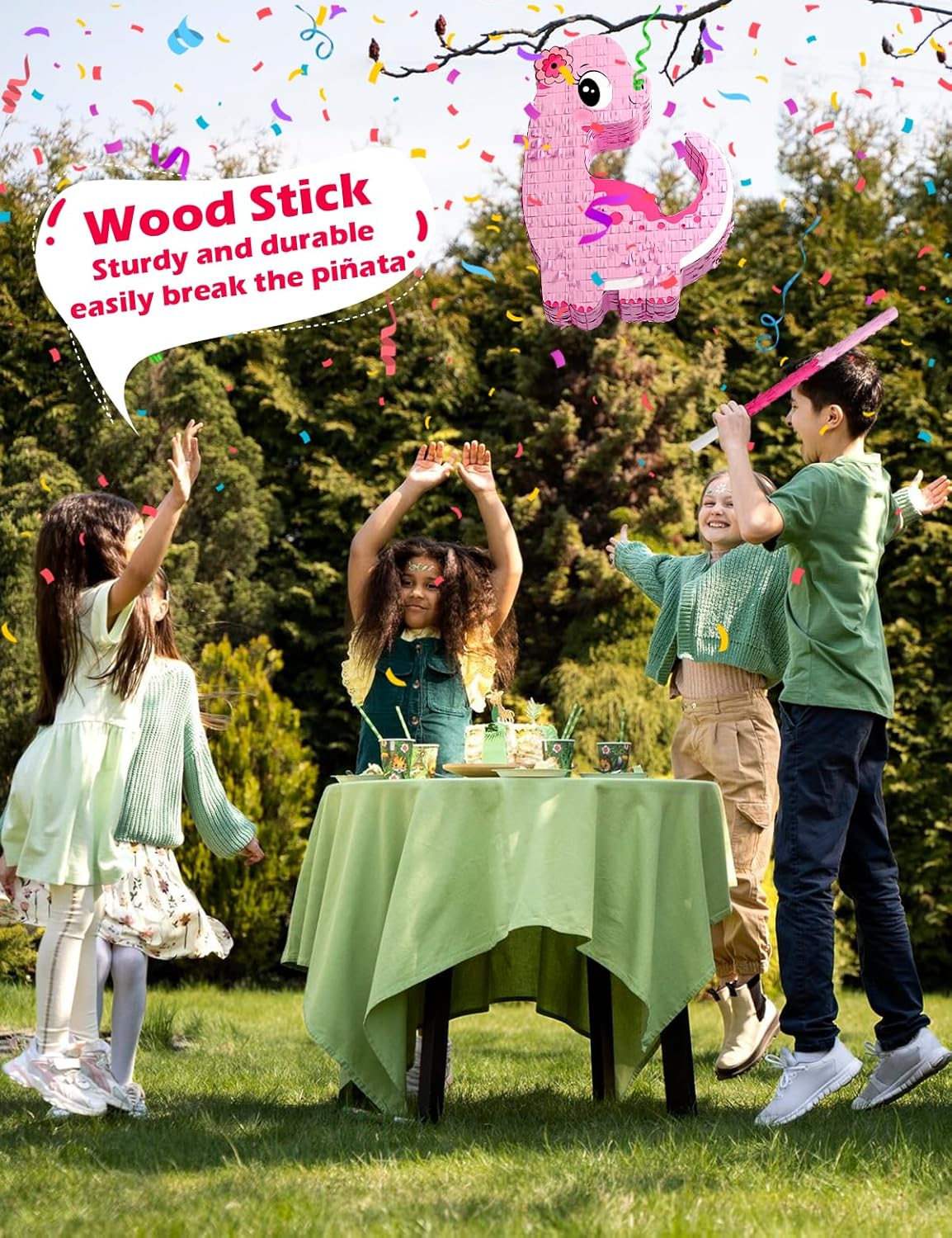 Unicorn Piñata for Birthday Party Girl, Princess Party Piñata with Wood Stick, Blindfold & Confetti, Rainbow Unicorn Birthday Decoration (15.6"x12.6"x3.1")