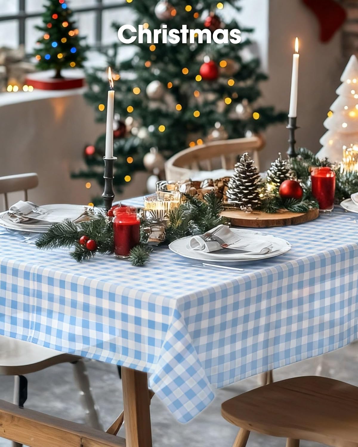 Pureegg Plastic Table Cloth 10 Pack, 54 x 108 Inch Disposable Table Cloths for Party, Picnic and Wedding, Rectangle, White - Colors B