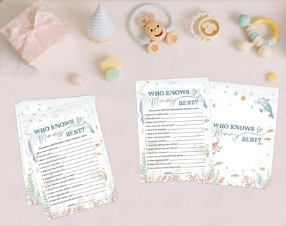 Under The Sea Baby Shower Bingo Game, Pack of 30 Game Cards, Sea Creatures Ocean Shower Game, Gender Reveal Party Decorations, Gender Neutral - KR77