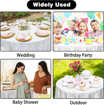 Kopokita 2PCS Black Plastic Tablecloths 54 x 108 Inch, Disposable Table Cloths Rectangle Party Table Covers