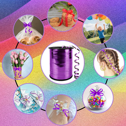 Metallic Shiny Curling Ribbon，500 Yard，1/5" for Crafts,Gift Wrapping, Balloon String, Baby Shower, Parties & Festivals, Florist Flowers (Silver)