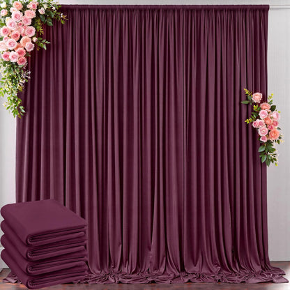10 ft x 10 ft Wrinkle Free White Backdrop Curtains for Wedding Parties, Polyester Photography Backdrop Drapes for Birthday Parties Stage Backdrop Stand, 2 Panels 5x10FT Background Curtains