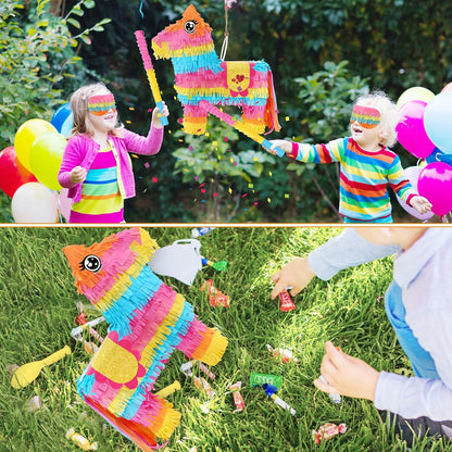 Dinosaur Pinata - Dinosaur Decorations with a Blindfold and Bat for Boys Girls Animal Themed Birthday Party Kids Classroom Game Decorations Supplies (15.7 x 11.4 x 3.1 Inches)