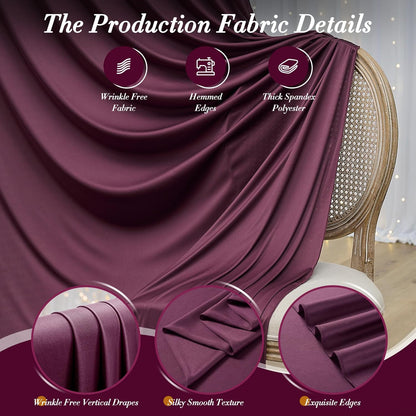 10 ft x 10 ft Wrinkle Free White Backdrop Curtains for Wedding Parties, Polyester Photography Backdrop Drapes for Birthday Parties Stage Backdrop Stand, 2 Panels 5x10FT Background Curtains