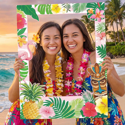 Beeveer Upgraded 32 x 24 Inch Large Photo Booth Props Picture Frame Vintage Photo Frame Friends Selfie Props for Wedding Mexico Birthday Bachelorette Party Supplies(Gold Style)