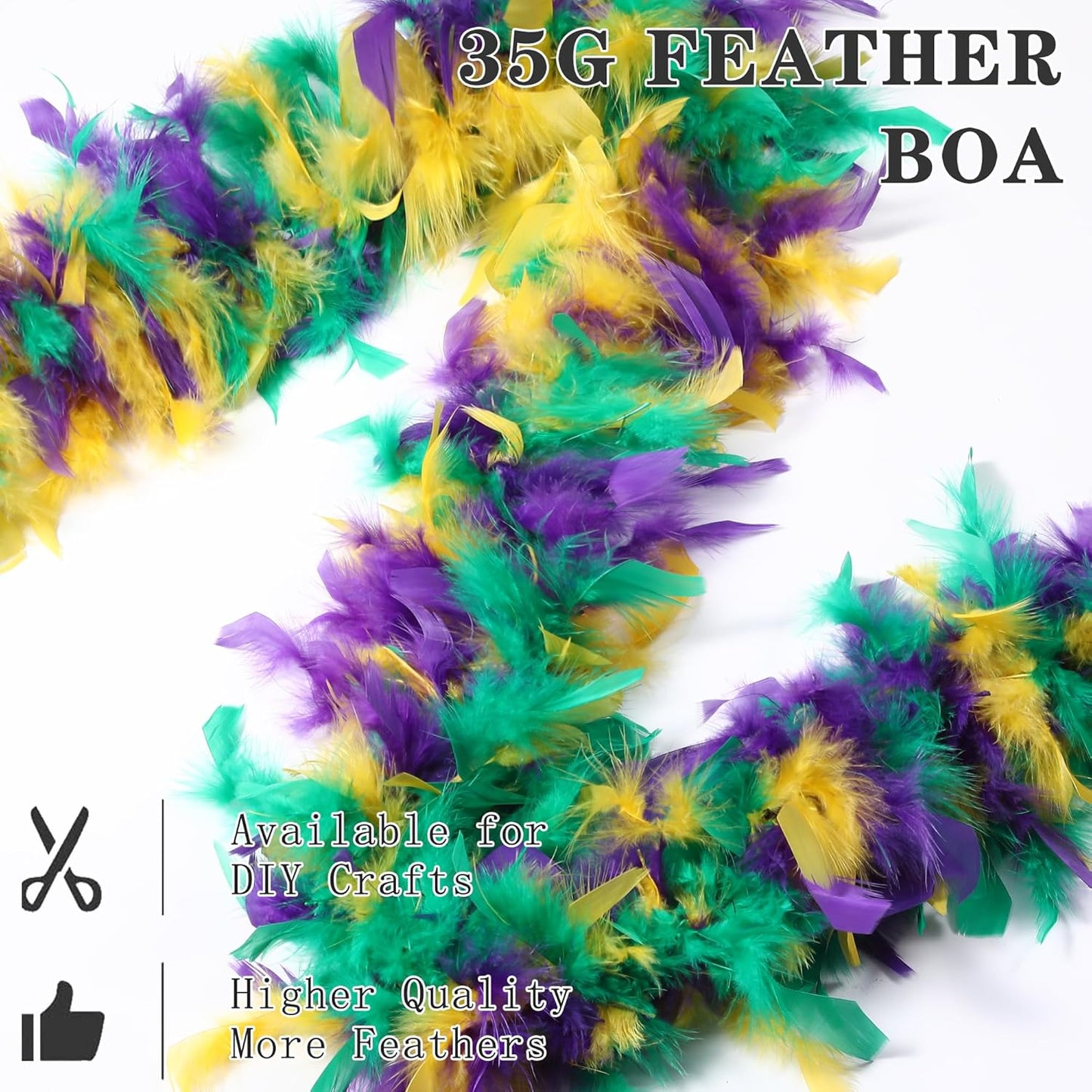 SOGUGOM Red 35g Feather Boas - 2 Yards Boa Feathers for Party, Wedding, Centerpieces, Concert, Costume and Christmas Tree(Red)