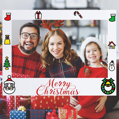 Beeveer 32 x 24 Inch Photo Booth Selfie Frame Prop Booth for Birthday Event Parties Large Blank DIY Cutout Props for Funny Decoration Christmas, Holiday Supplies