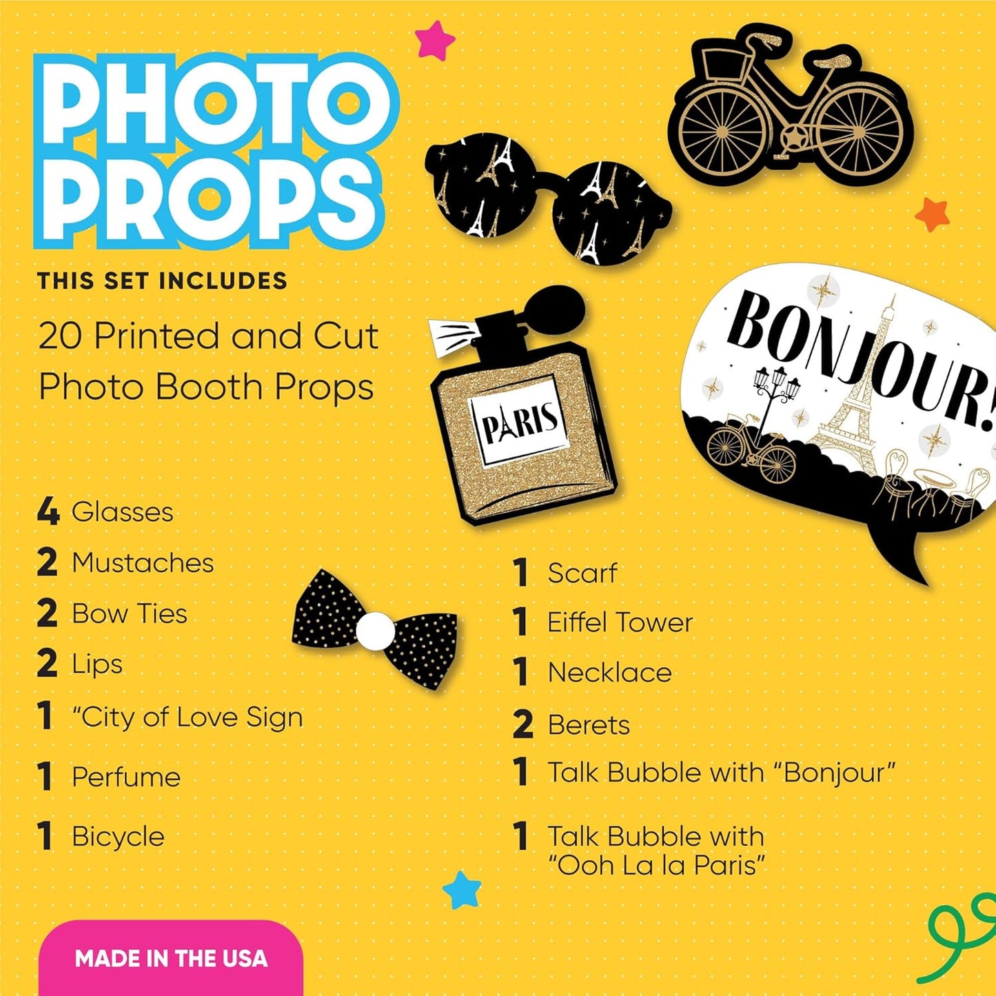 Big Dot of Happiness Prom - Photo Booth Props Kit, Dance Decorations, Photography Accessories, Party Decor- 20 Piece set